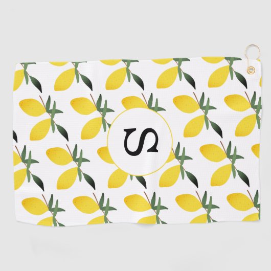 Monogram Lemon Citrus Golfhanddoek (Horizontaal)