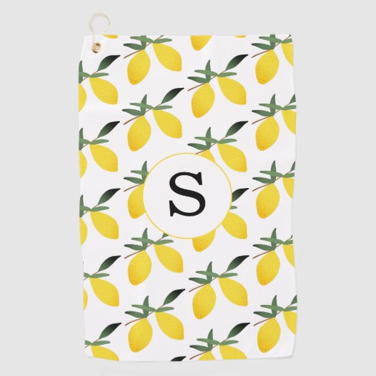 Monogram Lemon Citrus Golfhanddoek (Voorkant)