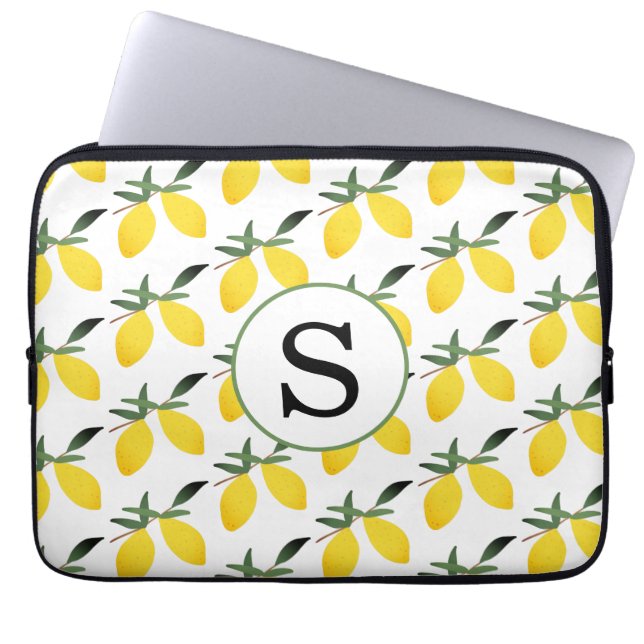 Monogram Lemon Citrus Laptop Sleeve (Voorkant)