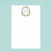 Monogram Lemon Crest, Blauw en Wit Custom Post-it® Notes
