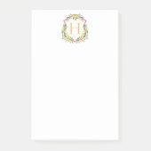 Monogram Lemon Crest, Roze & Sinaasappel Custom Post-it® Notes (Voorkant)