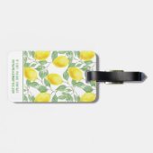 Monogram  Lemon Fruits Leaves en Flowers Bagagelabel (Achterkant horizontaal)