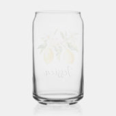 Monogram Lemon Fruits White Flowers Tree Branch Blikvorm Glas (Achterkant)
