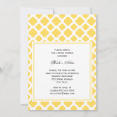 Monogram Lemon Geel en Wit Quatrefoil Patroon Kaart (Voorkant)