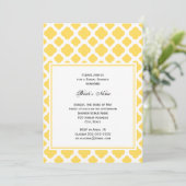 Monogram Lemon Geel en Wit Quatrefoil Patroon Kaart (Staand voorkant)