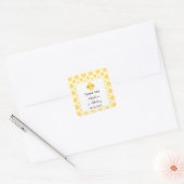 Monogram Lemon Geel en Wit Quatrefoil Patroon Vierkante Sticker (Envelop)