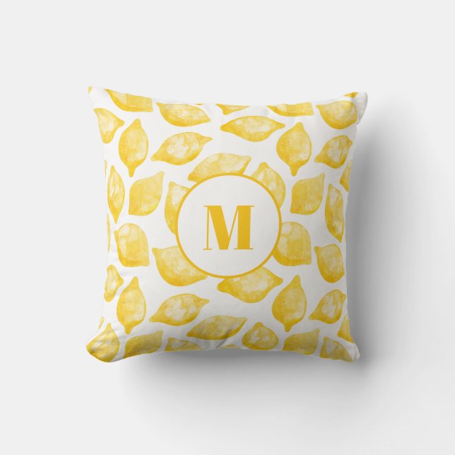 Monogram Lemon Pattern Kussen (Voorkant)