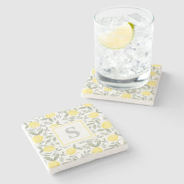 Monogram Lemon Pattern Stenen Onderzetter
