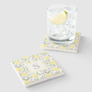 Monogram Lemon Pattern Stenen Onderzetter