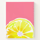 Monogram Lemon Waterverf Modern Roze Notitieboek (Achterkant)