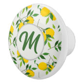 Monogram Lemons en Leaves Pattern Keramische Knop (Rechts)