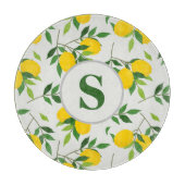 Monogram Lemons en Leaves Pattern Snijplank (Voorkant)