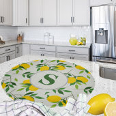 Monogram Lemons en Leaves Pattern Snijplank