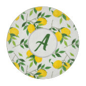 Monogram Lemons en Leaves Pattern Snijplank (Voorkant)