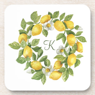 Monogram Lemons Wreater Green Yellow Bier Onderzetter