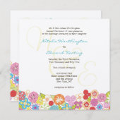 Monogram Lente Zomer Trouw Uitnodiging (Voorkant / Achterkant)