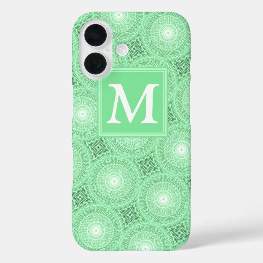 Monogram lentegroene cirkelpatroon Case-Mate iPhone case (Achterkant)