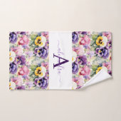 Monogram Lentere Viooltjes Handdoekenset Bad Handdoek (Handdoek)
