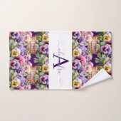Monogram Lentere Viooltjes Handdoekenset Bad Handdoek (Handdoek)