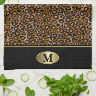 Monogram Leopard Animal Patroon Theedoek