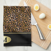 Monogram Leopard Animal Patroon Theedoek (Quarter Fold)