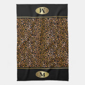 Monogram Leopard Animal Patroon Theedoek (Verticaal)