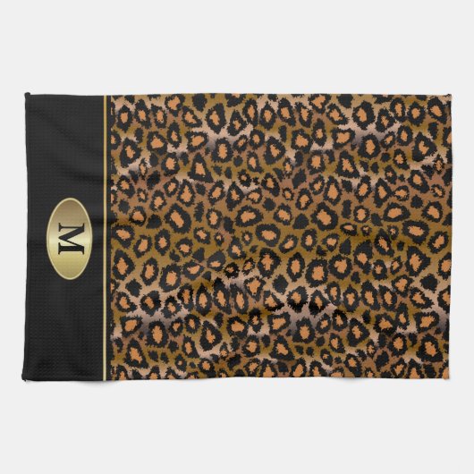 Monogram Leopard Animal Print Theedoek (Horizontaal)
