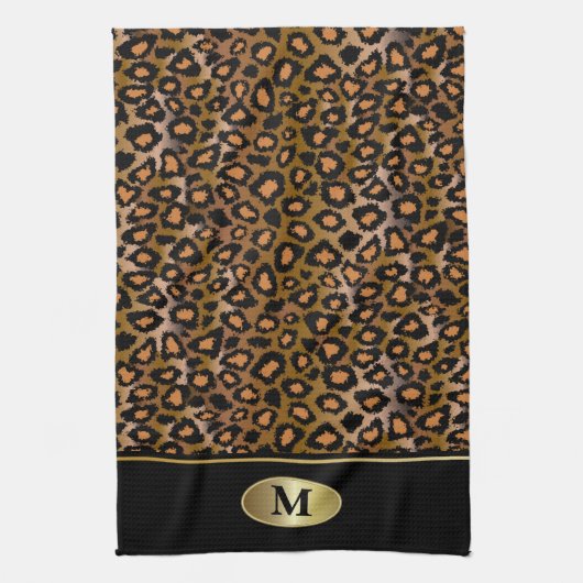 Monogram Leopard Animal Print Theedoek (Verticaal)