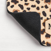Monogram Leopard Brown Chic Girly Animal Print Muismat (Hoek)