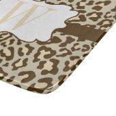 Monogram Leopard Brown Tan Peach Cutting Board Snijplank (Hoek)