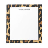 Monogram leopard Cheetah Animal Print Pattern Notitieblok (Voorkant)