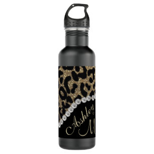 Monogram Leopard Diamon Glitter Stainless Steel Wa Waterfles
