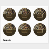Monogram Leopard Lederen Patroon Ronde Sticker (Vel)