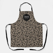 Monogram Leopard Pattern Hair Salon Apron Schort (Voorkant)