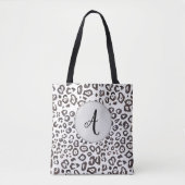 Monogram Leopard Print Animal Print Canvas tas (Voorkant)