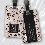 Monogram Leopard Print Bagagelabel<br><div class="desc">Versterk uw bagage met dit persoonlijke ontwerp dat perfect is voor reizigers</div>