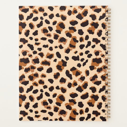 Monogram Leopard Print Bruin Zwart Dier Wekelijks Planner (Achterkant)