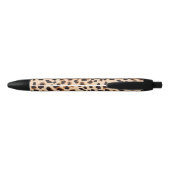 Monogram Leopard Print Bruin Zwart Dierenpatroon Zwarte Inkt Pen (Achterkant)