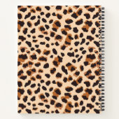 Monogram Leopard Print Chic Brown Blank Sketchbook Notitieboek (Achterkant)