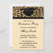 Monogram Leopard Print Graduation Party Uitnodigin Kaart (Voorkant)