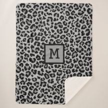 Monogram Leopard Print Initiaal Elegant Animal Gre