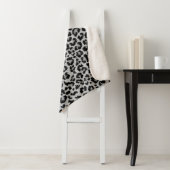 Monogram Leopard Print Initiaal Elegant Animal Gre Sherpa Deken (In situ)