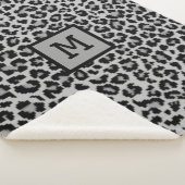 Monogram Leopard Print Initiaal Elegant Animal Gre Sherpa Deken (3/4)