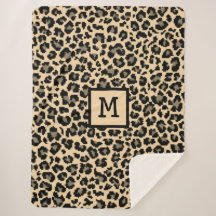 Monogram Leopard Print Initiaal Elegant Animal