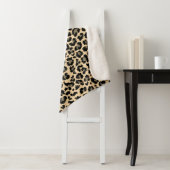 Monogram Leopard Print Initiaal Elegant Animal Sherpa Deken (In situ)