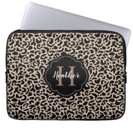 Monogram Leopard Print Laptop Sleeve