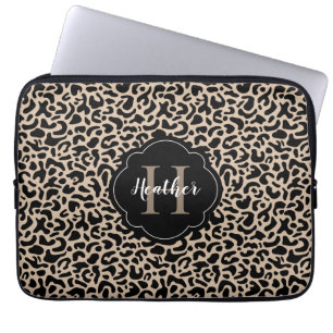 Monogram Leopard Print Laptop Sleeve