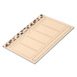Monogram Leopard Print Modern Bruin Zwart Dier Notitieblok