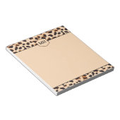 Monogram Leopard Print Modern Bruin Zwart Dier Notitieblok (Schuin)