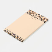 Monogram Leopard Print Modern Bruin Zwart Dier Post-it® Notes (Schuin)